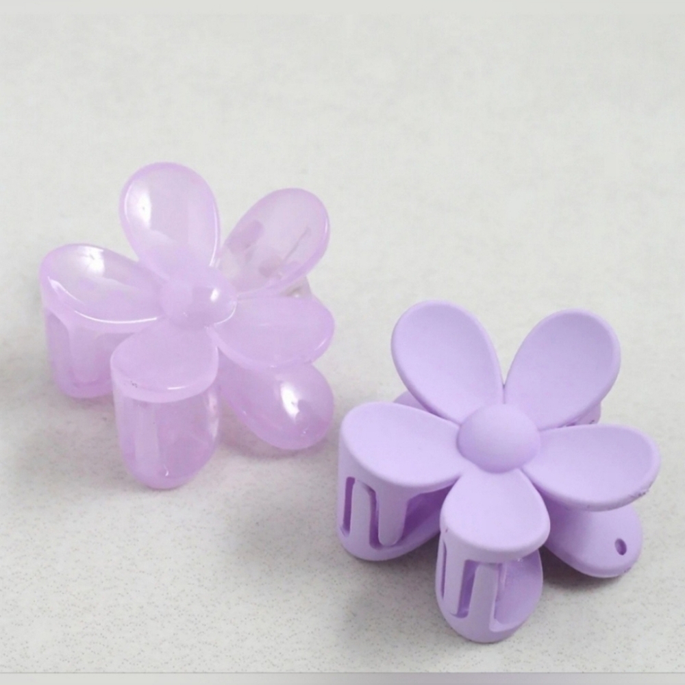 Purple Flower Hair Claws BNIB